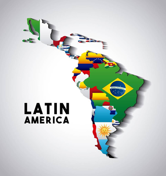 ラテンアメリカ地図 - ベクター画像