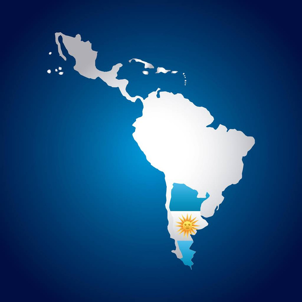 Mapa da América Latina - Vetor, Imagem