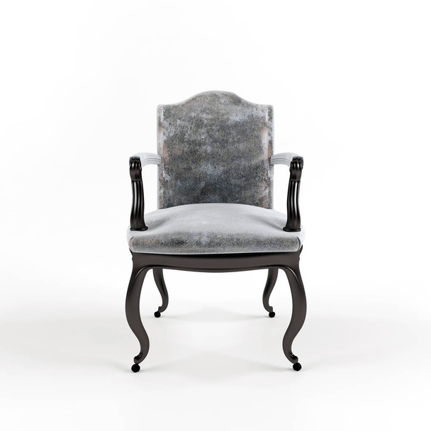 židle model šedé na bílém pozadí - Fotografie, Obrázek