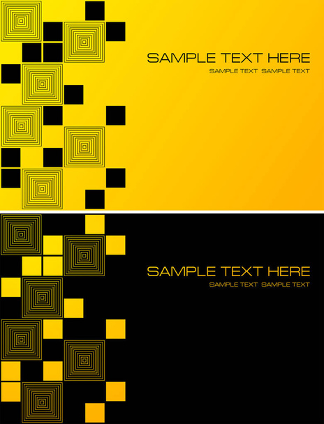 混沌とした正方形の抽象的な背景を黄色と黒。ベクトル図 - ベクター画像