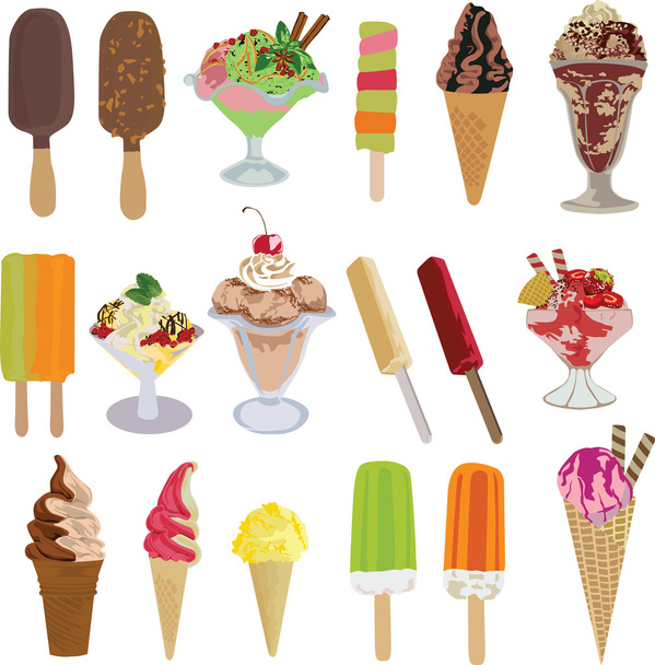 Set di gustosi gelati
 - Vettoriali, immagini