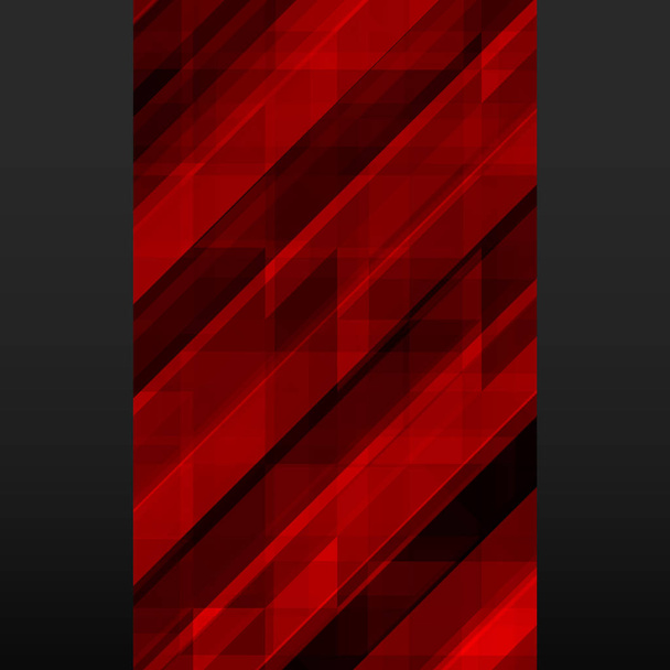 abstraktes rotes Mosaik-Banner auf schwarzem Hintergrund - Vektor, Bild