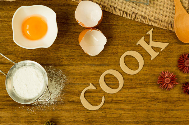 cooking stuff with iscription "COOK" - Foto, Imagem