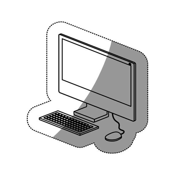 隔離されたコンピューター デバイス設計 - ベクター画像