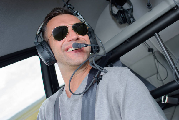 Portrait of pilot in aircraft - Valokuva, kuva