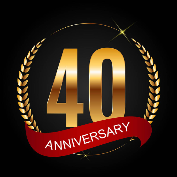 Logo de la plantilla 40 Años Aniversario Vector Ilustración
 - Vector, Imagen