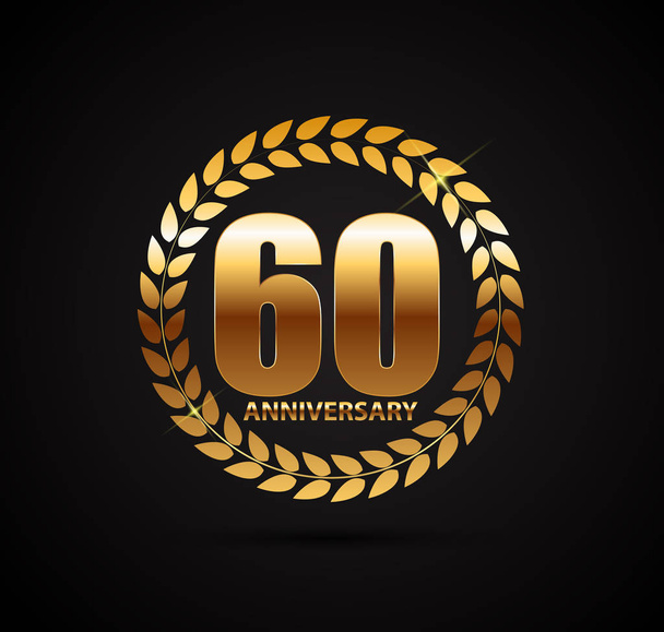 60 years Anniversary Celebration Design. 60 anniversary logo with golden  frame isolated on black background. Vector design for anniversary  celebration event, birthday party, greeting card. 7970173 Vector Art at  Vecteezy