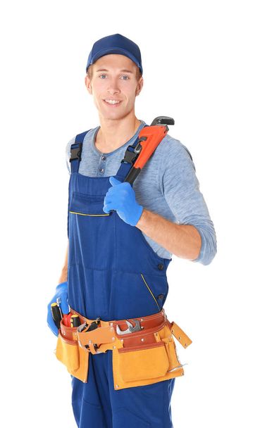 young handsome plumber  - Photo, image