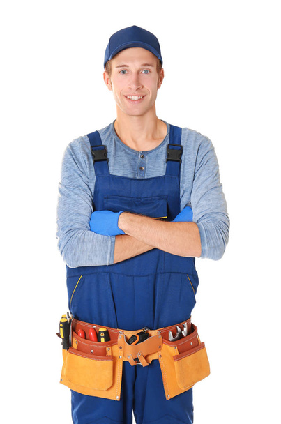 young handsome plumber  - 写真・画像