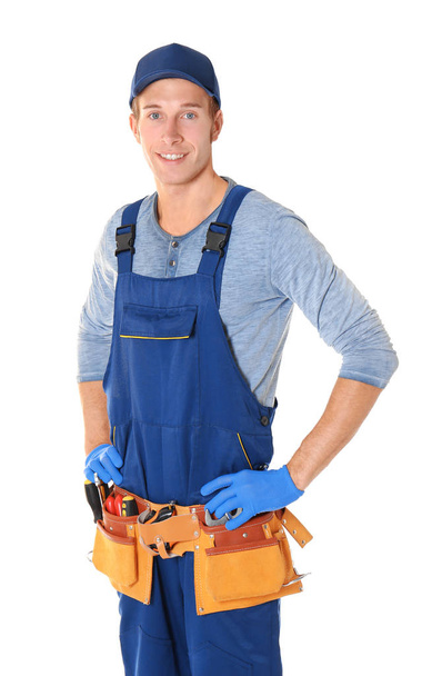 young handsome plumber  - Foto, afbeelding