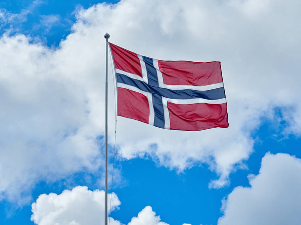 huid Stimulans mesh Norwegian flag Afbeeldingen, stockfoto's en afbeeldingen van Norwegian flag
