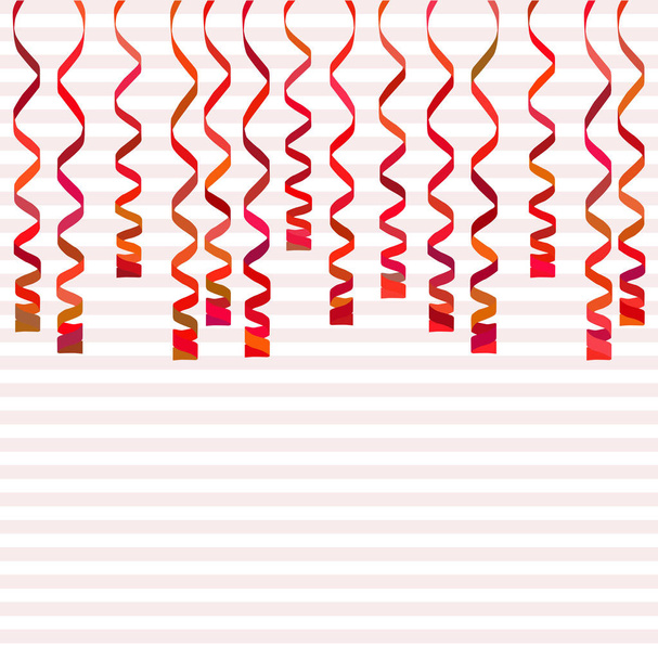 Collection Of Red Streamers And Party Ribbons Isolated On White