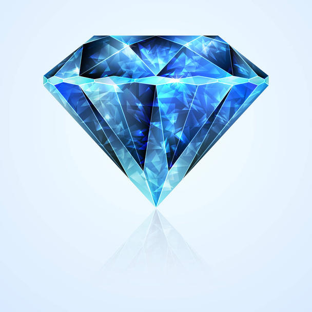 Jewelry faceted sapphire stone crystal - Vector, Image