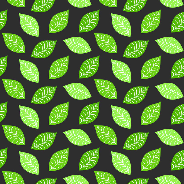 seamless leaf pattern and background vector illustration - Vektor, kép