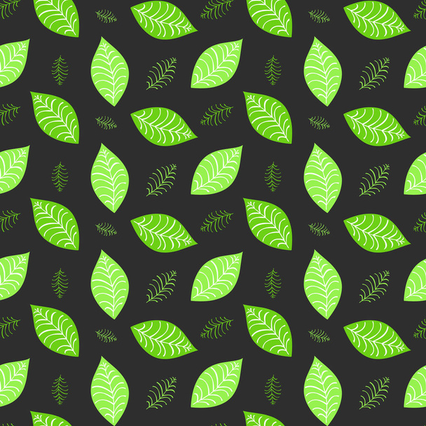 seamless leaf pattern and background vector illustration - ベクター画像