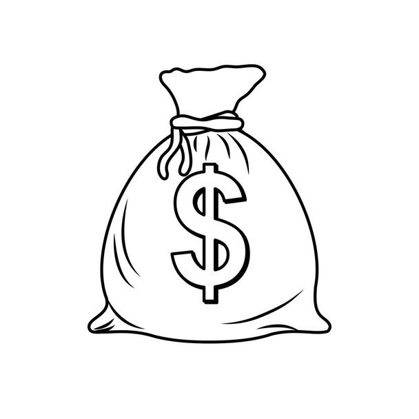 Izolovaná taška na peníze - Vektor, obrázek