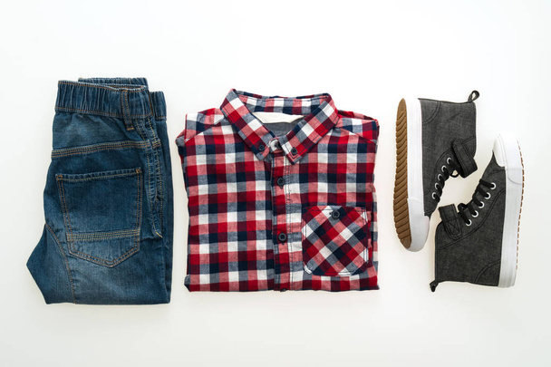 Shirt and jean pants with shoes - 写真・画像