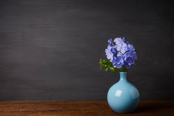 Голубые водопроводные цветы в вазе
  - Фото, изображение