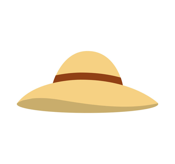 sombrero de playa icono aislado
 - Vector, Imagen