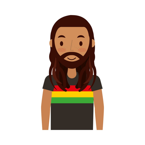 reggae man character icon - Vector, Image