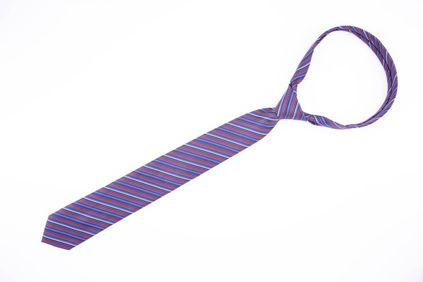 Blue male tie isolated on white - Zdjęcie, obraz