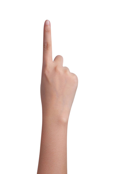 Hand zeigt vereinzelt nach oben - Foto, Bild