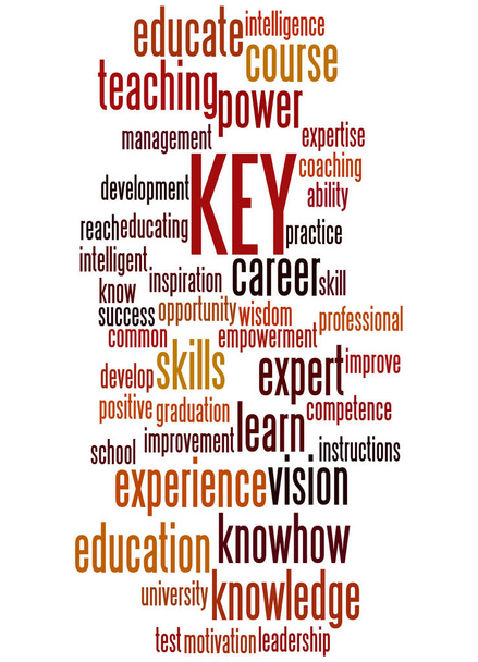 KEY - Keep Educating Yourself, word cloud concept 5 - Foto, Imagen