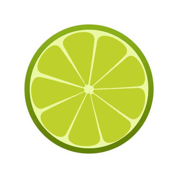 Green lime icon. Citrus. Refreshing drink. Vector illustration. - Вектор,изображение