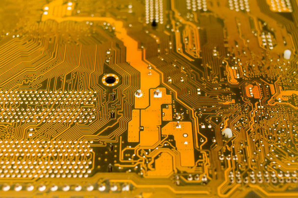 yellow motherboard backside - Photo, Image