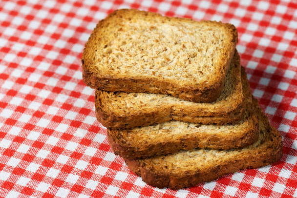 Rusks of Wholemeal Flour on Tablecloth - Photo, Image