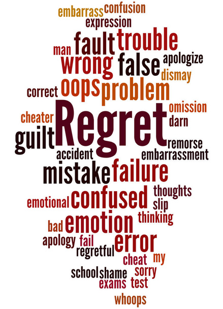 Regret, word cloud concept 2 - Photo, Image