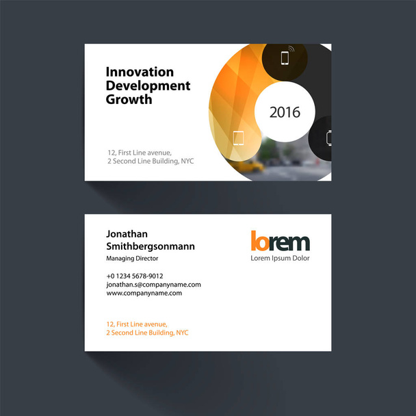 Vector business card template with circle round diagram for IT, - Vector, Image