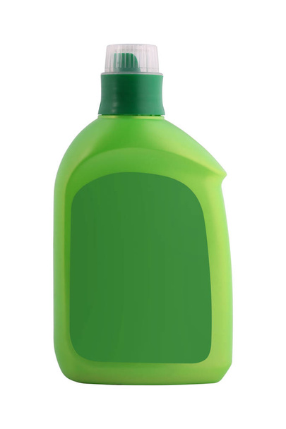 Пустая зеленая бутылка для моющего средства. Isolated
 - Фото, изображение