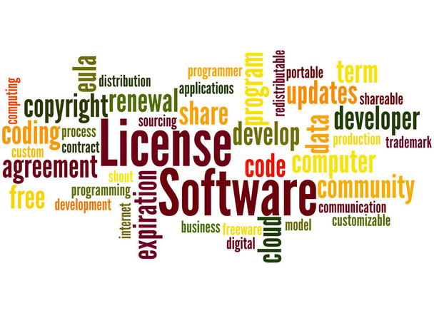 Licence na software, slovo cloud koncepce 5 - Fotografie, Obrázek