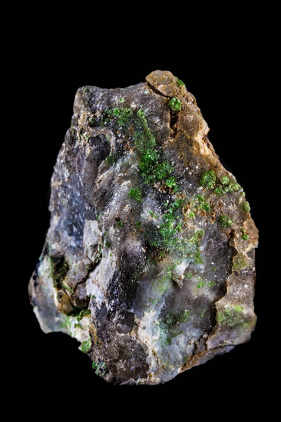 Conichalcite мінерал на чорному фоні - Фото, зображення