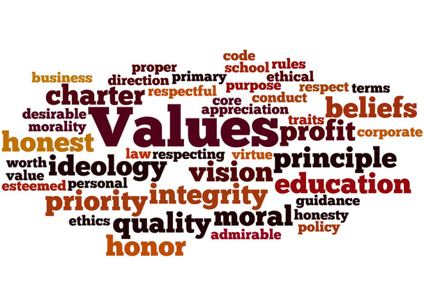 Αξίες, λέξη έννοια σύννεφο 8 - Φωτογραφία, εικόνα
