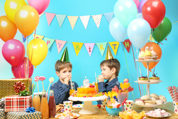 twins celebrating birthday - Фото, изображение
