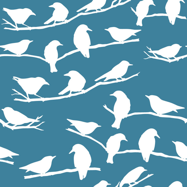Birds seamless pattern - Vektör, Görsel