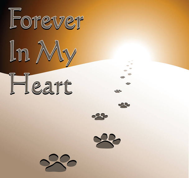 Σκύλος Memorial - για πάντα στην καρδιά μου - Διάνυσμα, εικόνα