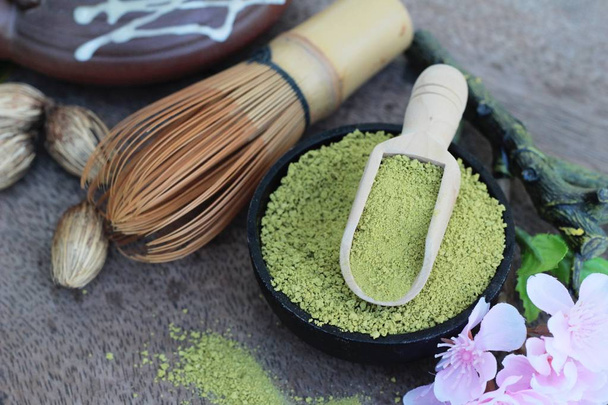 Matcha green tea and powder ,Japanese tea - Photo, Image