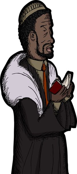 schwarzer Rabbi betet - Vektor, Bild