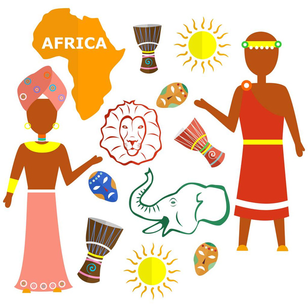 África diseño plano
 - Vector, imagen