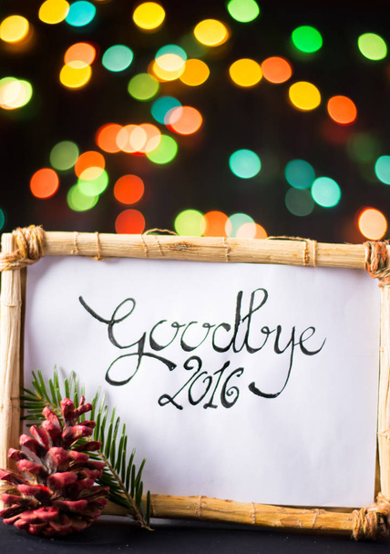 Güle güle 2016 yıldız renkli bokeh ile - Fotoğraf, Görsel