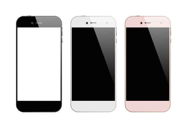 Smartphones τρία χρώματα - Διάνυσμα, εικόνα