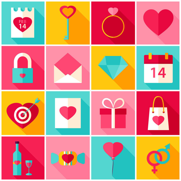 San Valentín amor iconos coloridos
 - Vector, imagen
