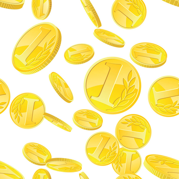 Monedas de oro patrón sin costura
 - Vector, imagen