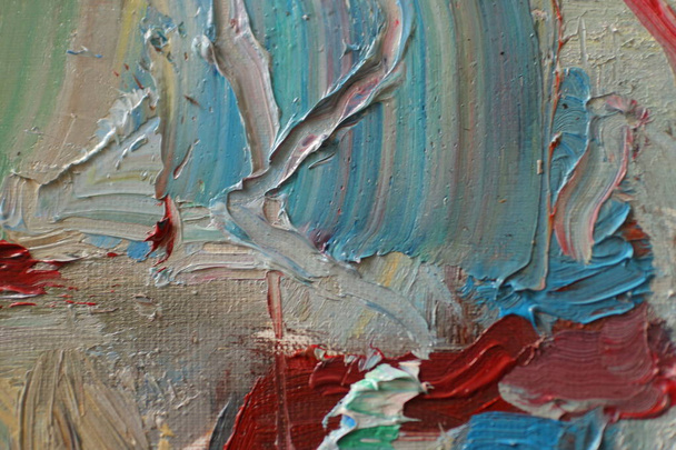 Textura pintura al óleo, acrílico, óleo, color brillante
, - Foto, Imagen