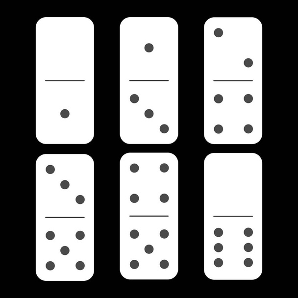Domino white. zero and one  six pieces - Vecteur, image
