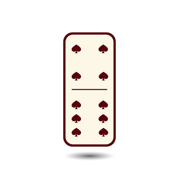 Domino ásót. négy és hat elszigetelt háttér - Vektor, kép