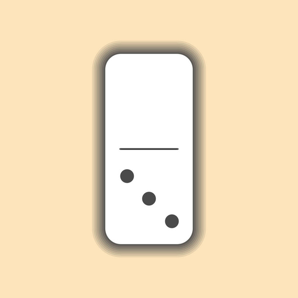 Domino white. zero and three on isolated background - Vector, imagen